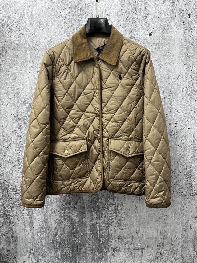 Ralph Lauren New Corduroy Cotton Jacket with Embroidered Logo and Diamond Patte