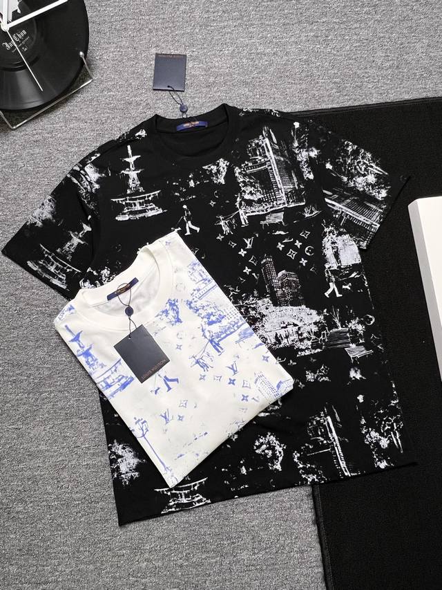 Lv 25S Summer Style Colors: Black, White Sizes: S, M, L, XL All-over print on th