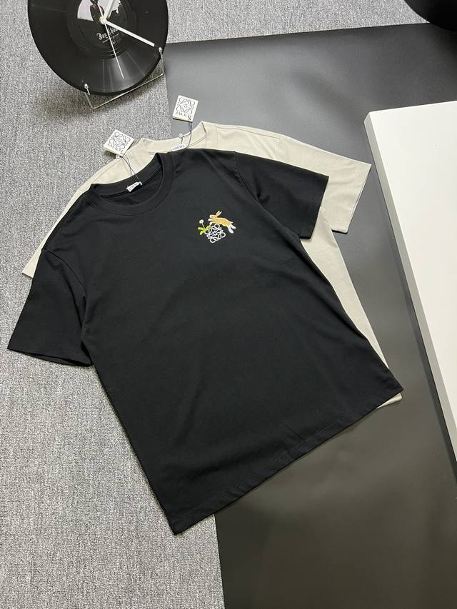 Loewe Short-Sleeve T-Shirt Craftsmanship: Embroidery Colors: Black, Gray Sizes: