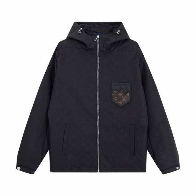 Louis Vuitton 2025 New Monogram Pocket Leather Label Logo Couple Hooded Jacket