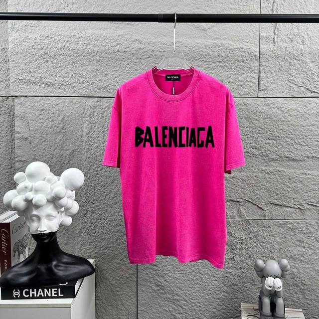 Bal*Paris*2025 Spring/Summer New Arrival Snowflake Distressed Wash Retro Crew Ne