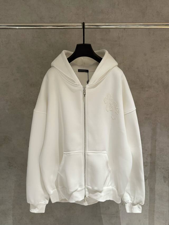Strictly controlled quality Ch Chrome Hearts new fleece-lined zip-up sweatshirt