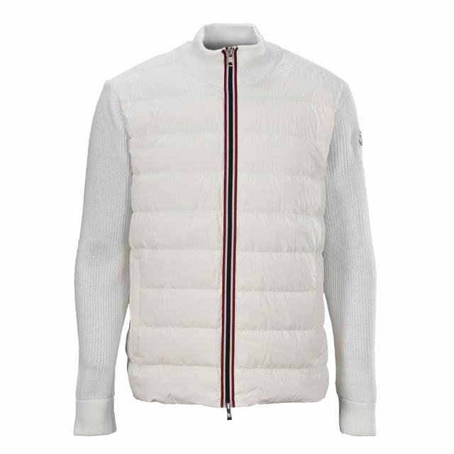 Moncler Arroux Men's Light Down Jacket with Webbing and Knitted Trim. Filled wit