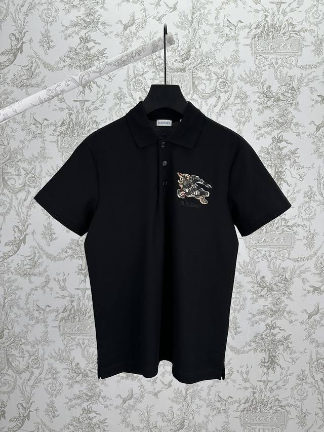 Burberry 25Ss New Equestrian Rider Logo Check Cotton Polo Shirt. Crafted from l