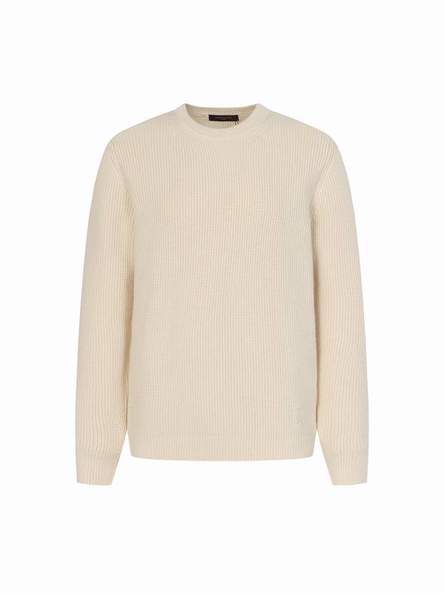Original Quality Louis Vuitton Embroidered Logo Knit Pullover Fabric: 30% wool,