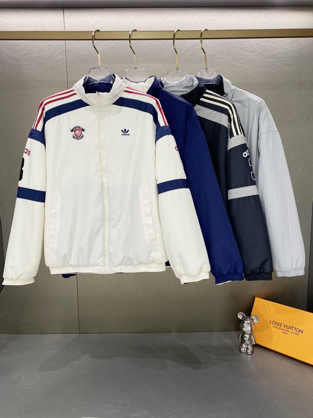 Adidas Originals Reversible Short Cotton Jacket, Loose Fit, Unisex, Warm Jacket/