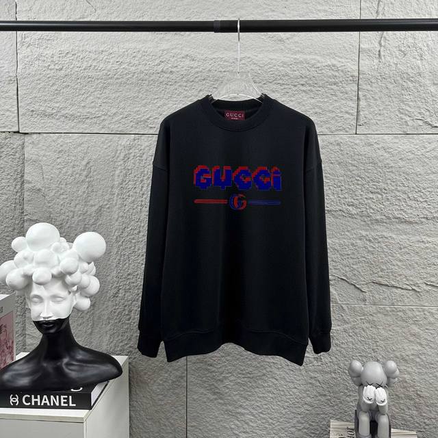 Gu* Gucci*2025 Early Autumn/Winter New Style Double G Chest Gucci Simple Flocked