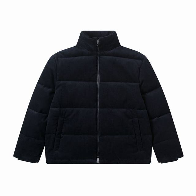 Bbr 25Fw New Logo Corduroy Down Jacket. The corduroy fabric, made from cotton fi