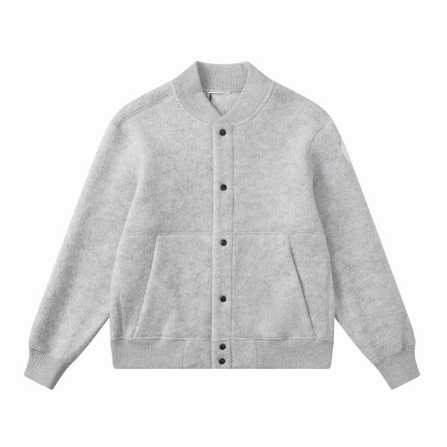 Canadagoose 25Fw New Canada Goose Wool Emblem Baseball Jacket. The fabric is a l