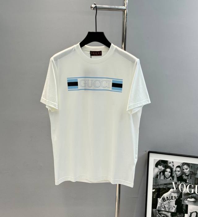 Gucci Gucci 25S Spring/Summer 100% Cotton Crew Neck Short-Sleeve T-Shirt. Unise