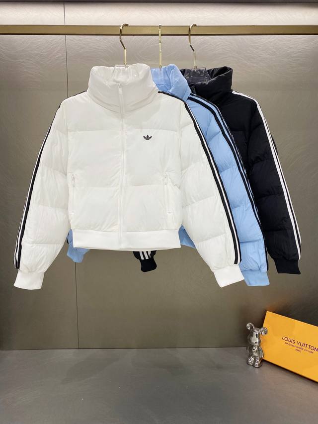 Adidas Originals Down Jacket, 2025 Autumn/Winter New Style, Trefoil Stand Collar