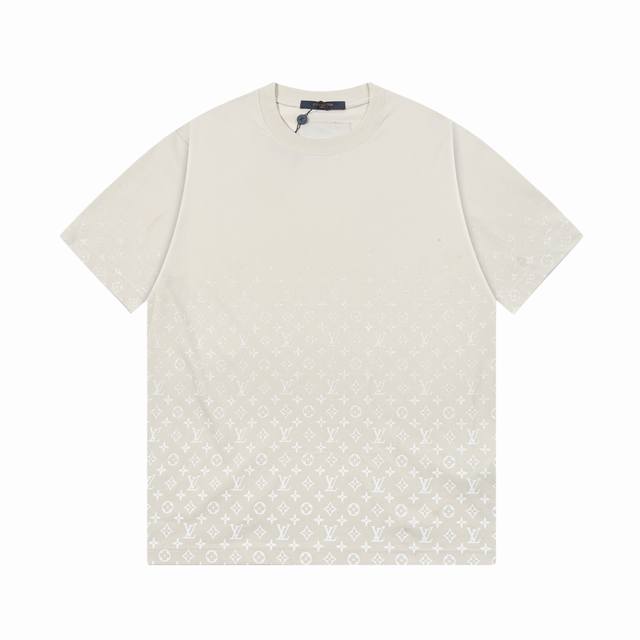 LV Louis Vuitton unisex short-sleeved shirt, 440-count cotton fabric, digital gr