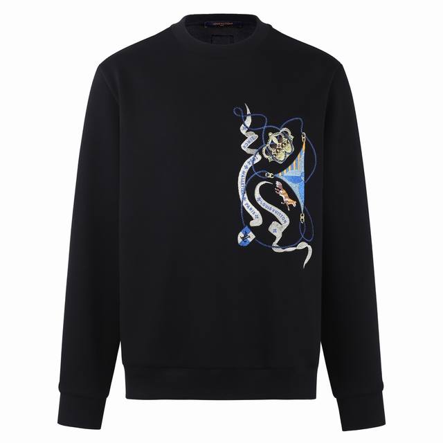 LV 26Ss Crown Embroidered Rhinestone Crew Neck Sweatshirt. Originally purchased