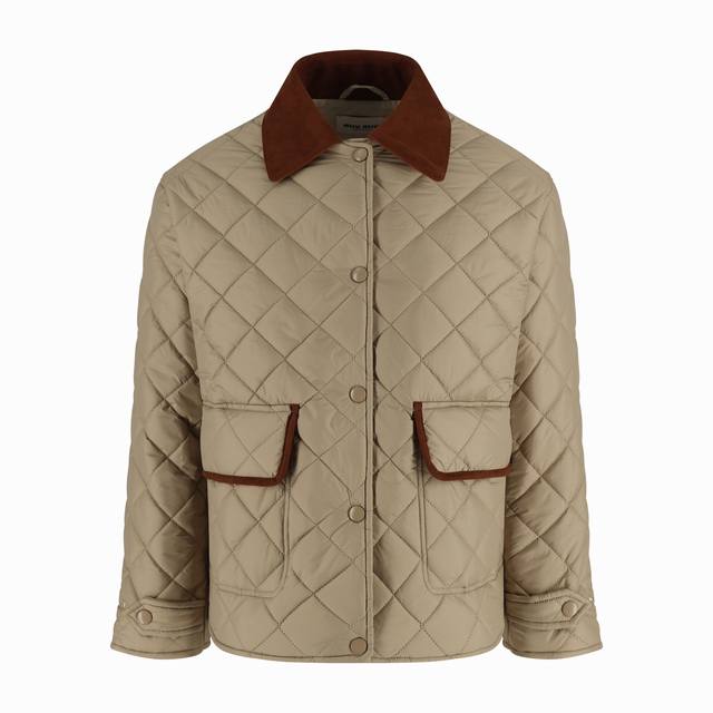 Miumiu 25Fw Collared Quilted Cotton Jacket ( ) The outer fabric is made of polye