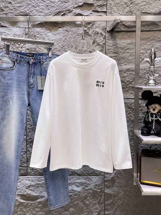 Miu* 25Ss Autumn/Winter New High-Version Long-Sleeve T-Shirt. Made with imported