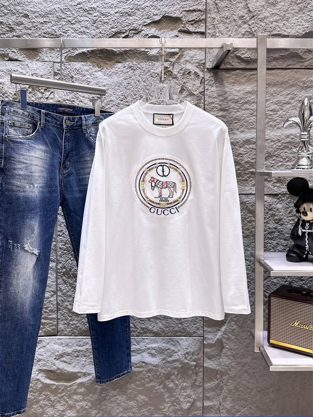 Guc* 25Ss Autumn/Winter New High-Version Long-Sleeve T-Shirt. Made with imported