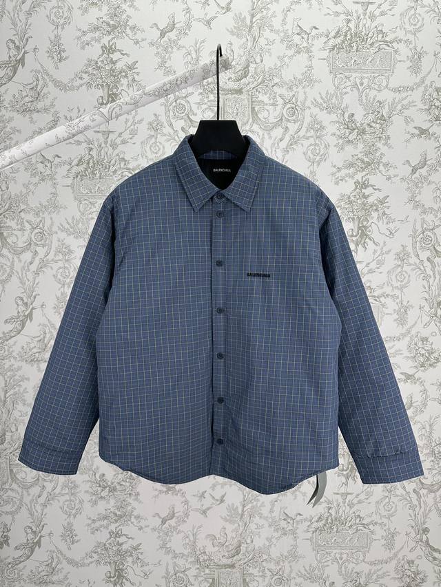 Paris 25Ss New Striped Embroidered Jacket, Blue Plaid Jacket with a crisp fit,