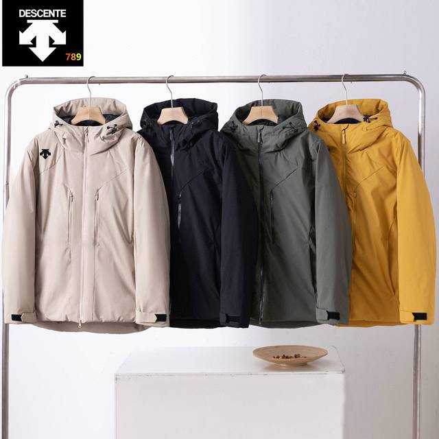 Descente Winter New Windproof Waterproof Warm Hooded Long-Sleeved Lightweight Co