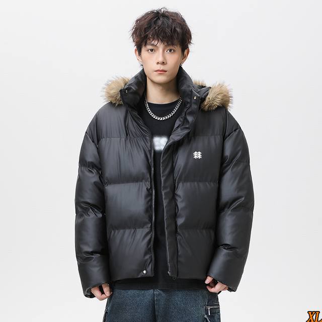 Kolon Sport Exclusive New Arrival: High-Quality PU Leather Warm Cotton-Padded Ja