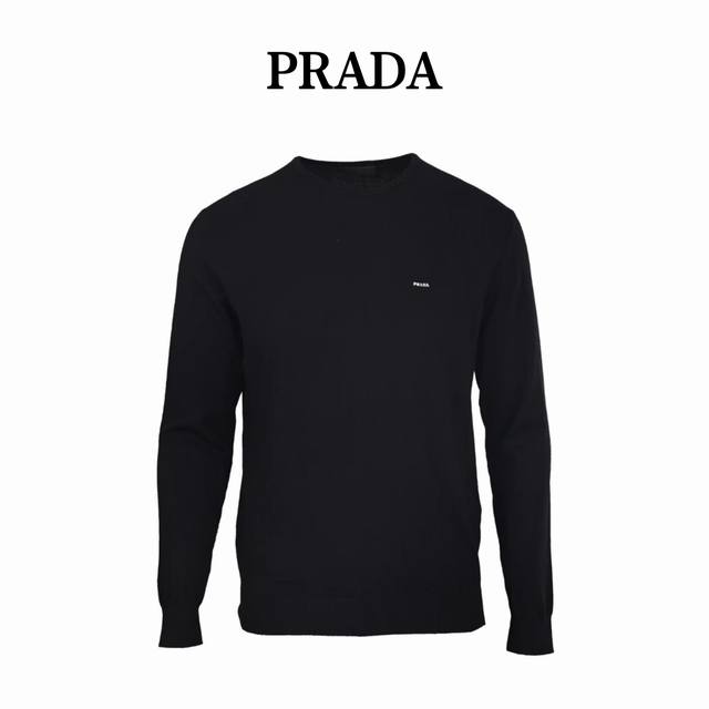 Prada PRD Small Knit Wool Crew Neck Sweater ( ) Made of fine wool, the delicate