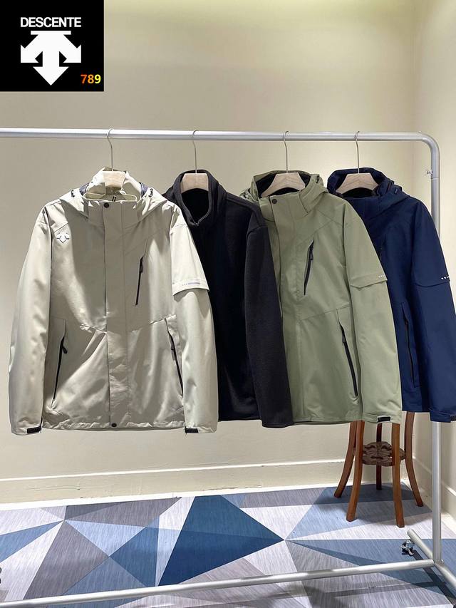 3-in-1 3-in-1!! Fleece lining! Descente men's windbreaker, a must-sell hot-sell