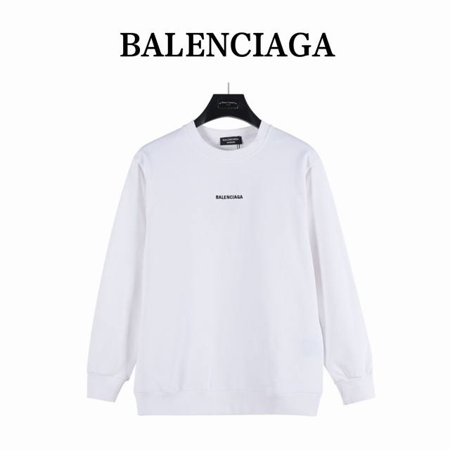 Balenciaga 25Fw Embroidered Crew Neck Sweatshirt. Made with 420g double-ply terr