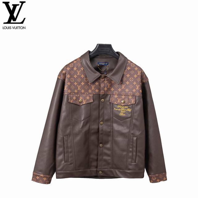 Louis Vuitton 25Ss Monogram Leather Jacket - Moderate thickness, high-density he