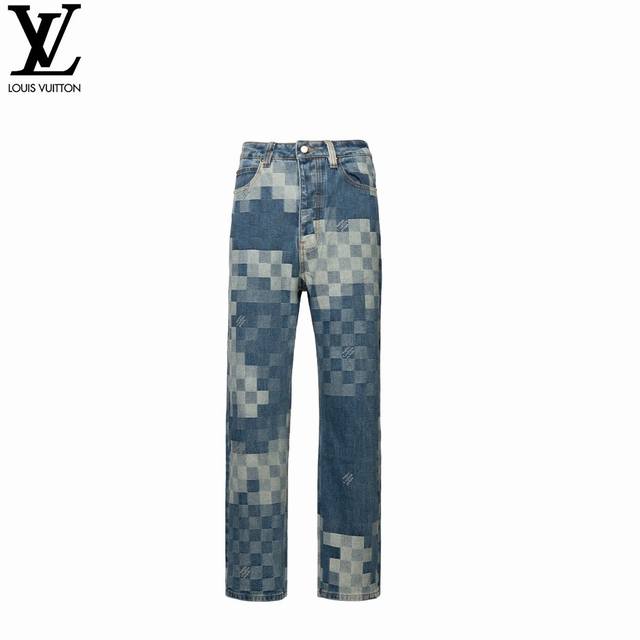 Louis Vuitton 24Ss Mosaic Checkerboard Jeans Wang Hedi wore a short swallowtail