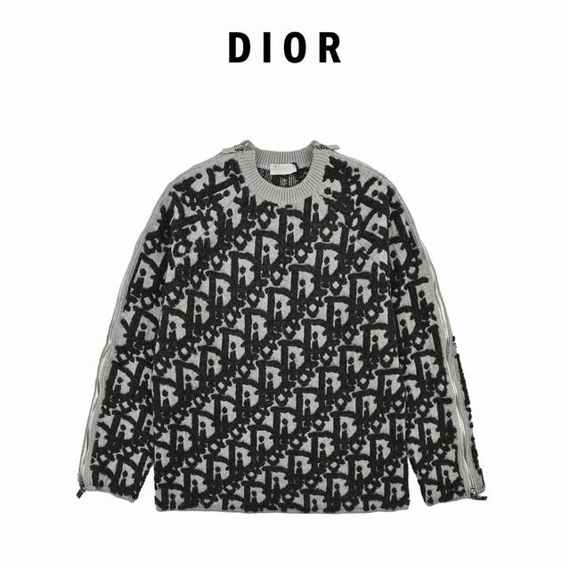 25 New Color Dior Cd25Fw Towel Embroidery Jacquard Crew Neck Sweater. Originally