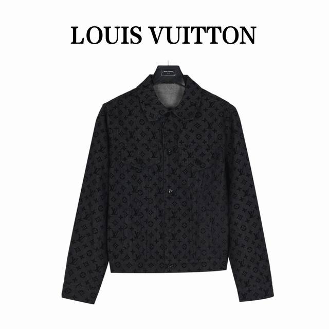 Louis Vuitton all-logo flocked denim jacket. This jacket uses very high-quality