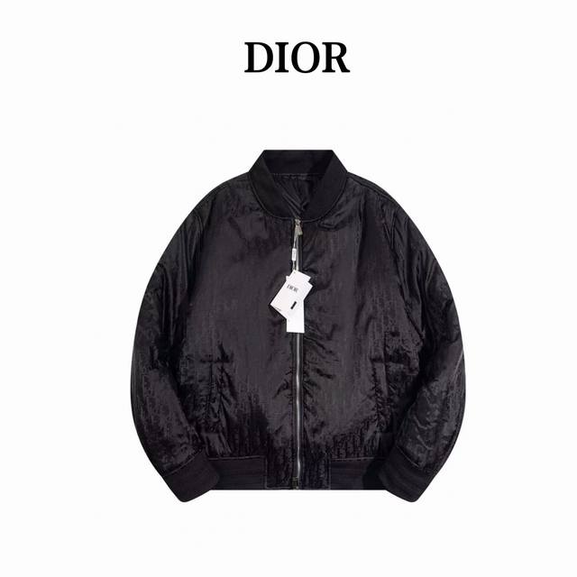 Dior 24Ss Jacquard Cotton Jacket. This bomber jacket is crafted from jacquard te