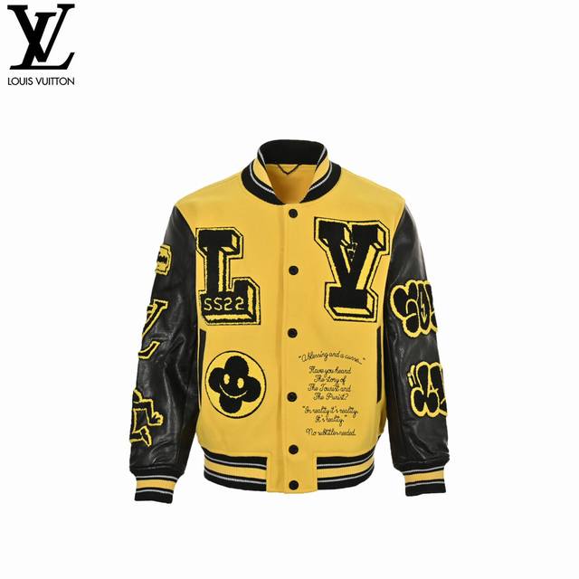 Louis Vuitton 24Fw Logo Patchwork Baseball Jacket Sorry to keep you waiting, I s