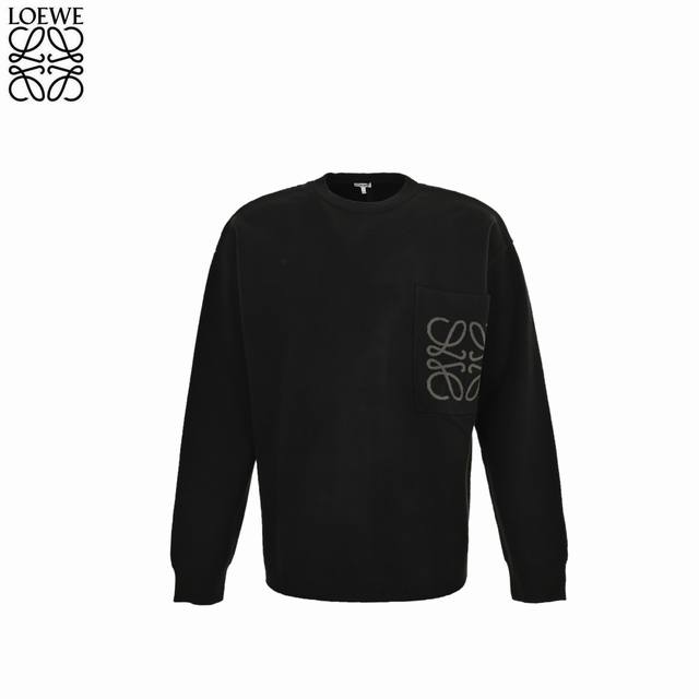 Loewe 24Fw Pocket Jacquard Crew Neck Sweater ( ) This sweater uses 60-count high