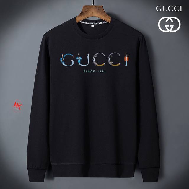 Fleece-lined 160 Gucci European Style Trendy Brand Rhinestone Long-Sleeve T-Shi