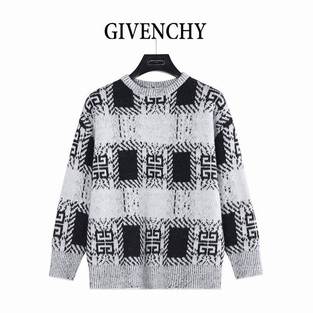 Givenchy 25Fw Full-Pattern Mohair Knit Sweater. Made with high-count 15-count mo