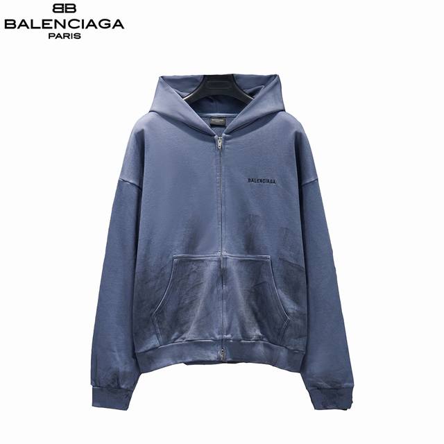 Balenciaga 25Fw Graffiti Embroidered Hooded Jacket ( ) Made with custom-dyed ter