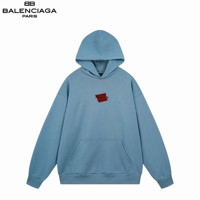Balenciaga 25Fw Embroidered Tape-Sealed Hooded Sweatshirt. A stylish design, fee