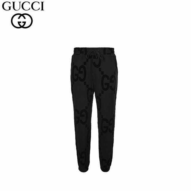 Gucci 24Fw Double G Flocked Print Suits (Pants) This casual hooded sweatshirt is