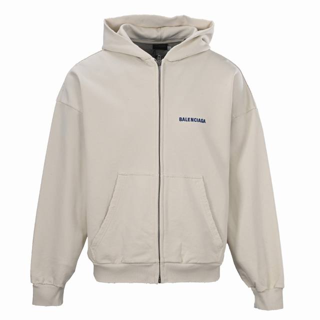 Balenciaga Blcg Embroidered Zipper Hooded Sweatshirt (Authentic, purchased for 9