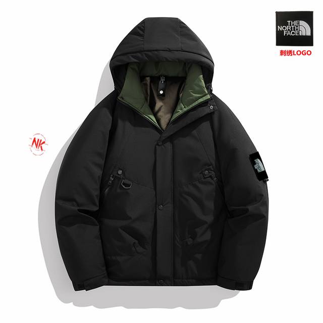 Embroidered Logo The North Face series, men's winter coat, stand-up collar cotto