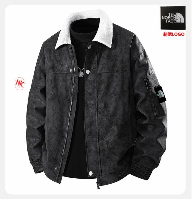 Embroidered Logo The North Face series, men's winter coat, fleece leather jacket