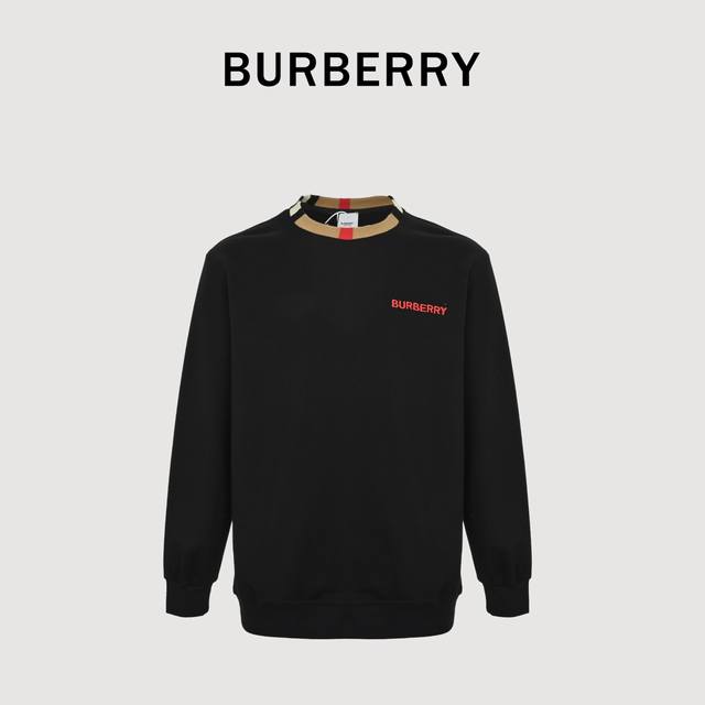 Burberry Micro-logo Check Patchwork Cotton Crew Neck Sweatshirt The fabric is a
