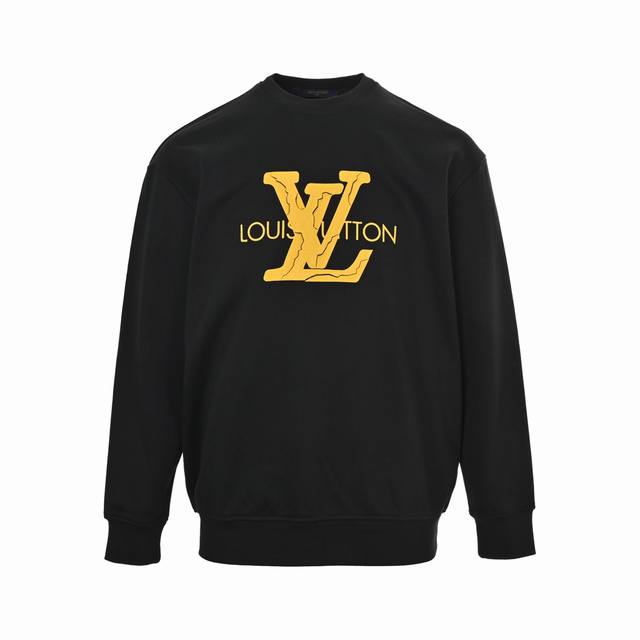 Louis Vuitton 25Fw 3D Logo Print Crew Neck Sweatshirt ( ). 420g pure cotton fabr