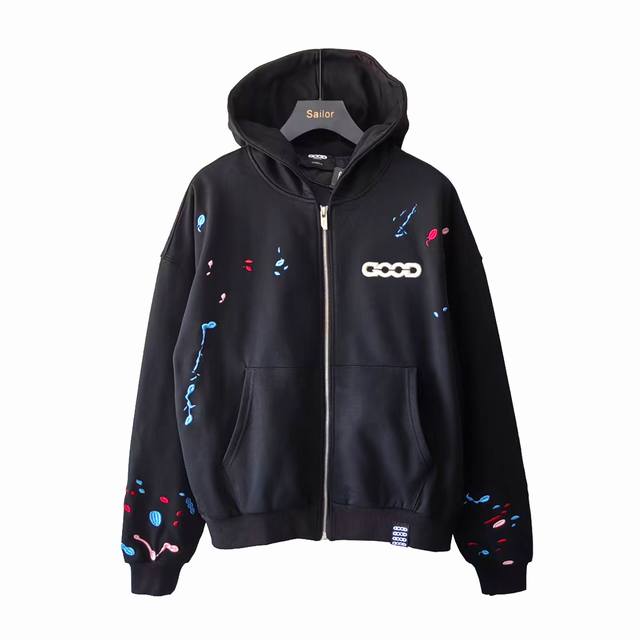 Real shot details + size chart Gb-Goodbrand Candy Embroidery Splatter Paint Card