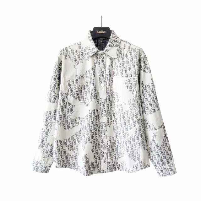 Real Shot Details + Size Chart Dior Dior Full Logo Graffiti Washed Denim Shirt U