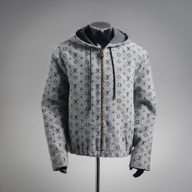 Louis Vuitton Printed Leather Hooded Zip-Up Jacket Original: Purchased for 36899