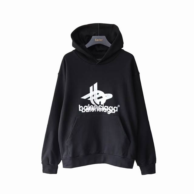 Real shot details + size chart Balenciaga double-print crew neck sweatshirt Oval