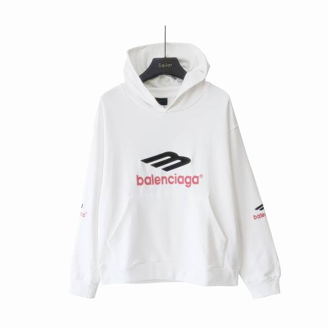 Real shot details + size chart Balenciaga M3M embroidered hoodie Embroidery dist