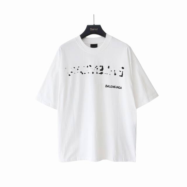 Real shot detail pictures + detail pictures Balenciaga blurred shadow logo short