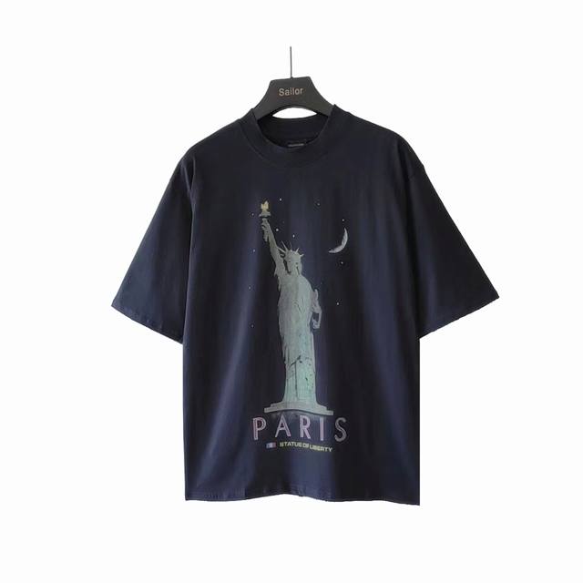 Real shot details + size chart Balenciaga Statue of Liberty short-sleeved shirt